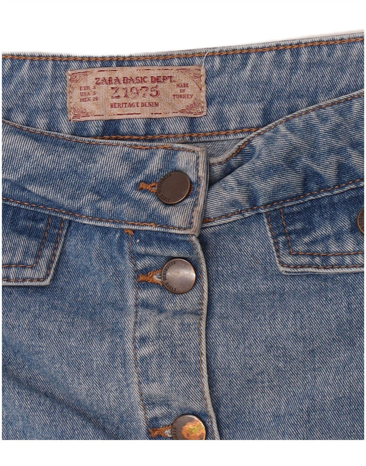 Zara Damen Jeansrock Small W28 Blau