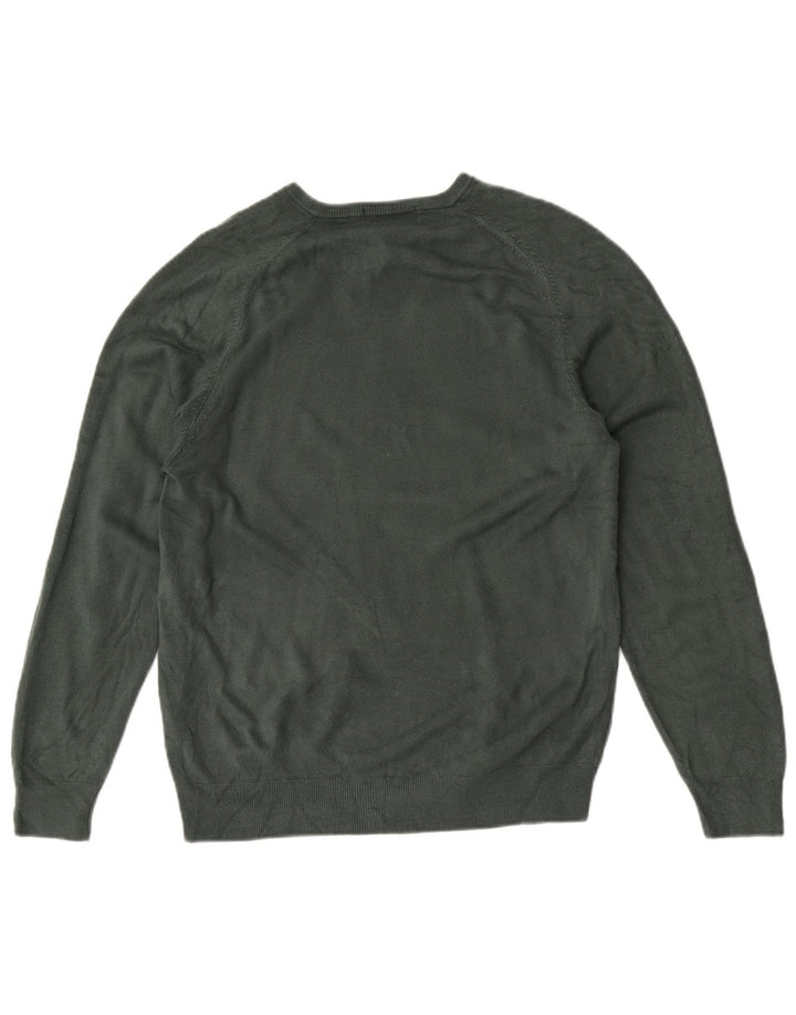 MARKS & SPENCER Herren-Pullover mit V-Ausschnitt, UK 38/40, Mittelgrün