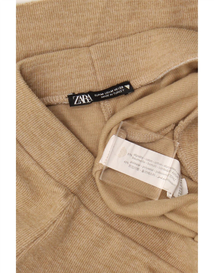 Zara Damen-Trainingshose, UK 12, mittelbeige Baumwolle