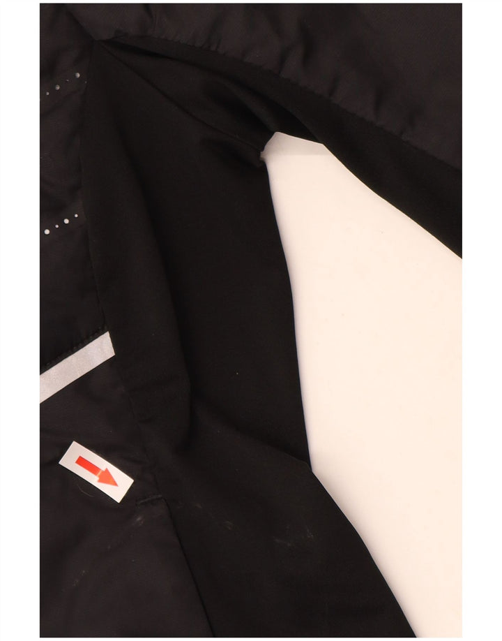 NIKE Damen Racer Jacke UK 12 Mittelschwarzes Polyester