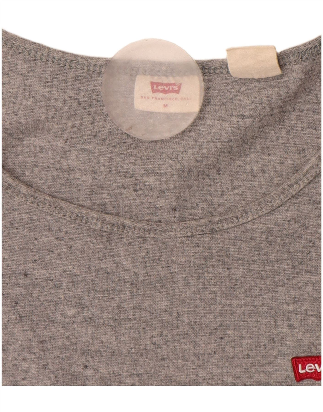 Levi's Damen-T-Shirt-Oberteil UK 12 Mittelgrau gefleckte Baumwolle
