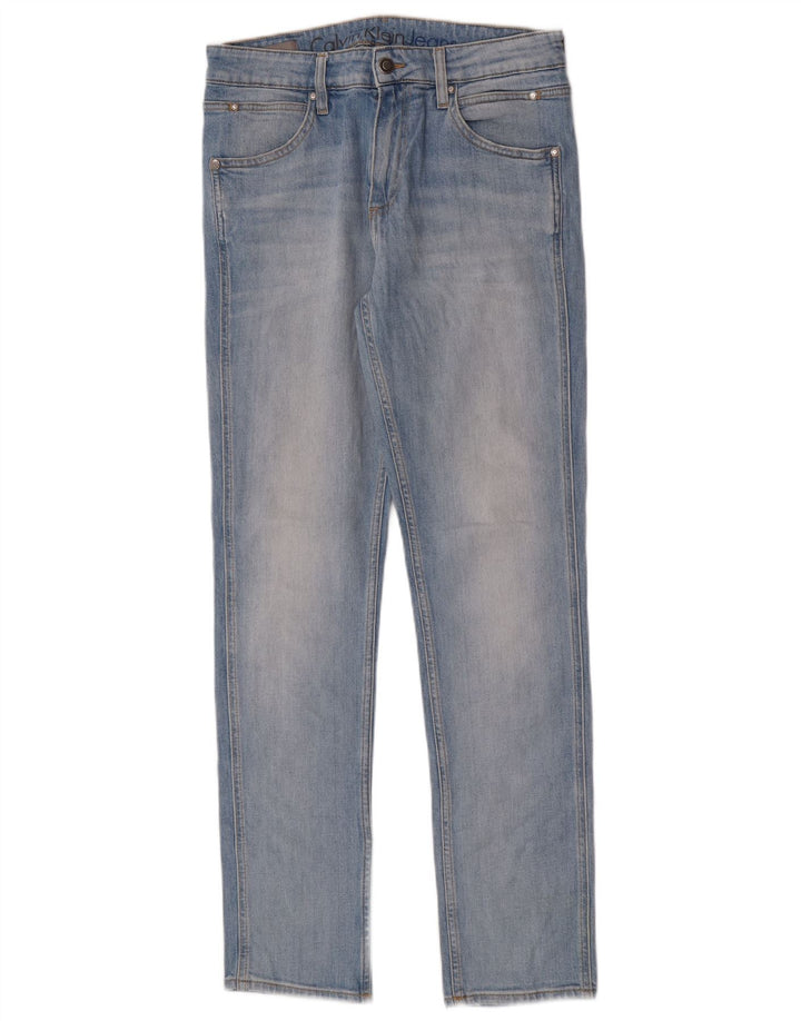 Calvin Klein Herren Slim Jeans W31 L32 Blaue Baumwolle