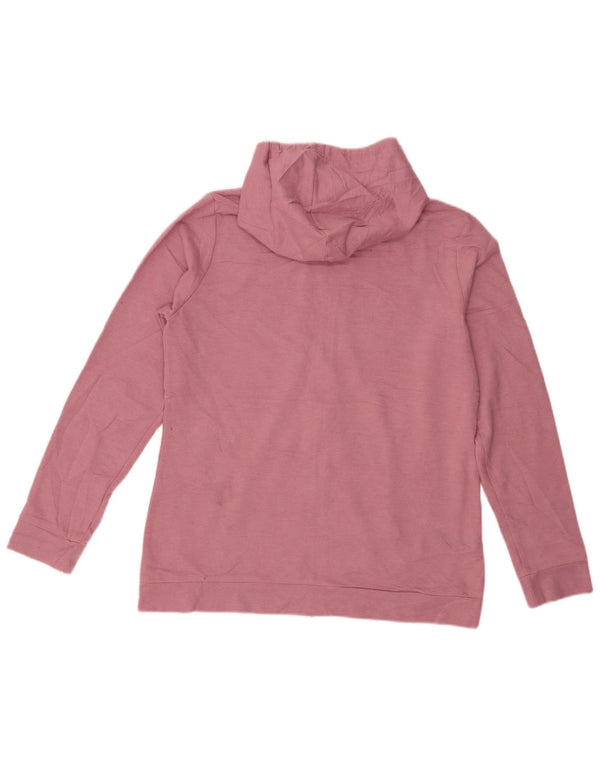 Eddie Bauer Damen Zip Hoodie Pullover UK 14 Mittelrosa Baumwolle