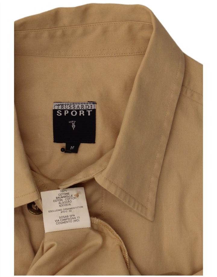Trussardi Herren-Kurzarmhemd aus Baumwolle in Mittelbeige