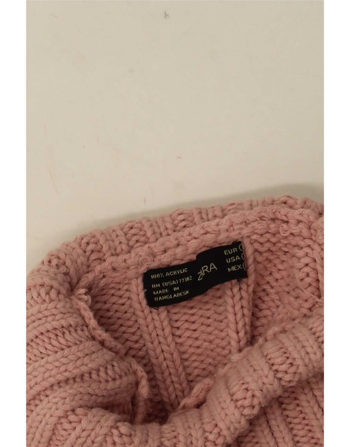 Rollkragenpullover für Damen von Zara, Gr. 8, Rosa