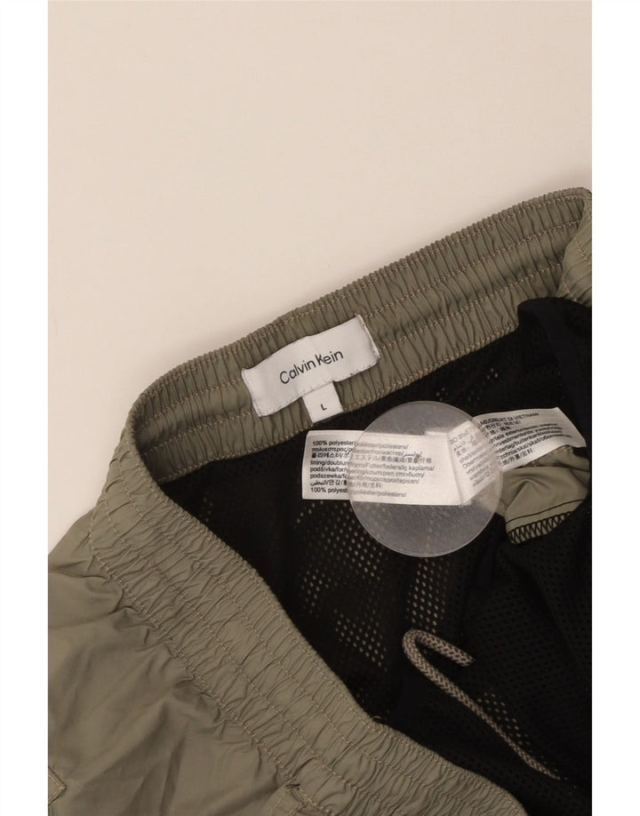 Calvin Klein Herren-Badeshorts mit Grafik, groß, Khaki, Farbblock