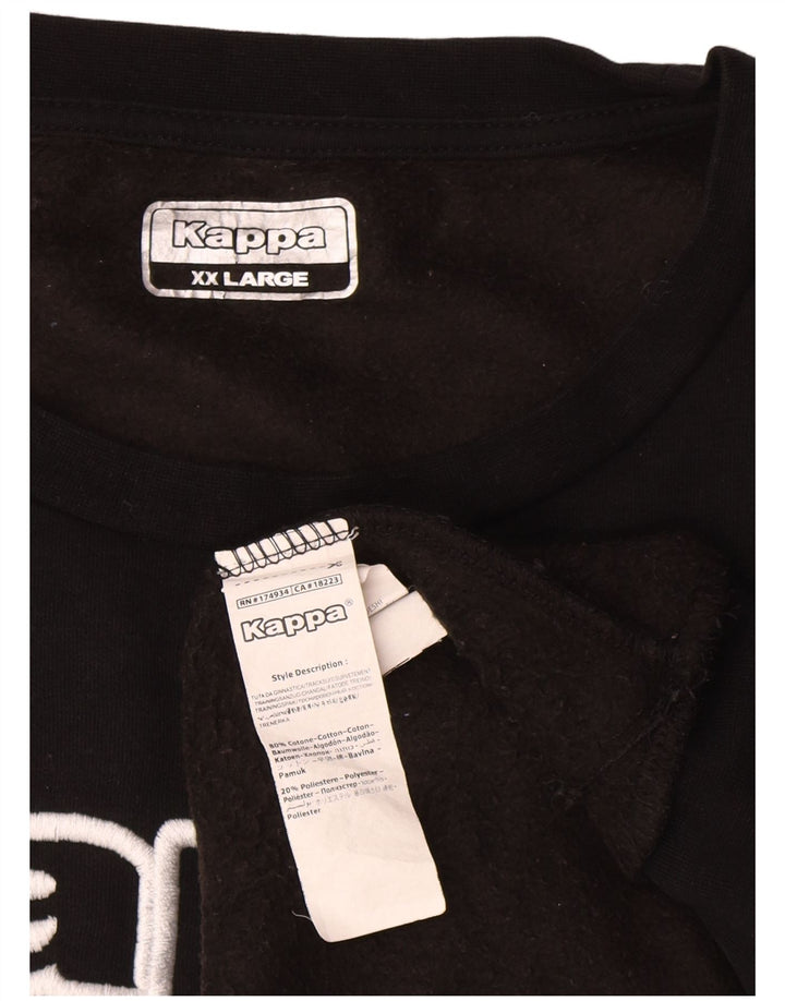 Kappa Herren Graphic Sweatshirt Pullover 2XL Schwarz Baumwolle