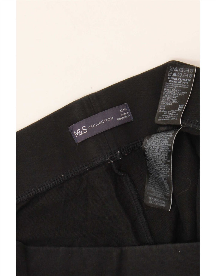Marks & Spencer Damen Leggings UK 12 Mittelschwarze Baumwolle