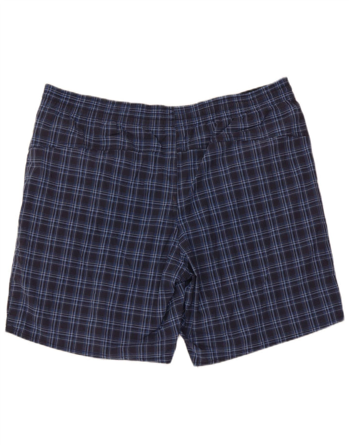 Adidas Herren-Badeshorts, groß, blau kariert, Polyester