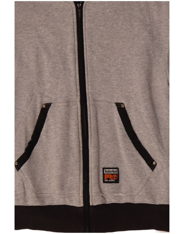 TIMBERLAND Herren-Kapuzenpullover mit Reißverschluss, mittelgraue Blockfarben-Baumwolle