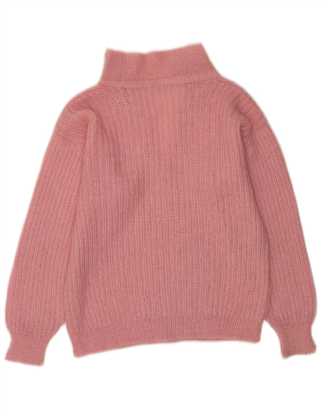 Vintage Damen Rollkragenpullover Pullover UK 14 Groß Rosa