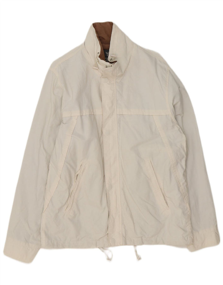 Vintage Herren Regenjacke UK 40 Große weiße Baumwolle