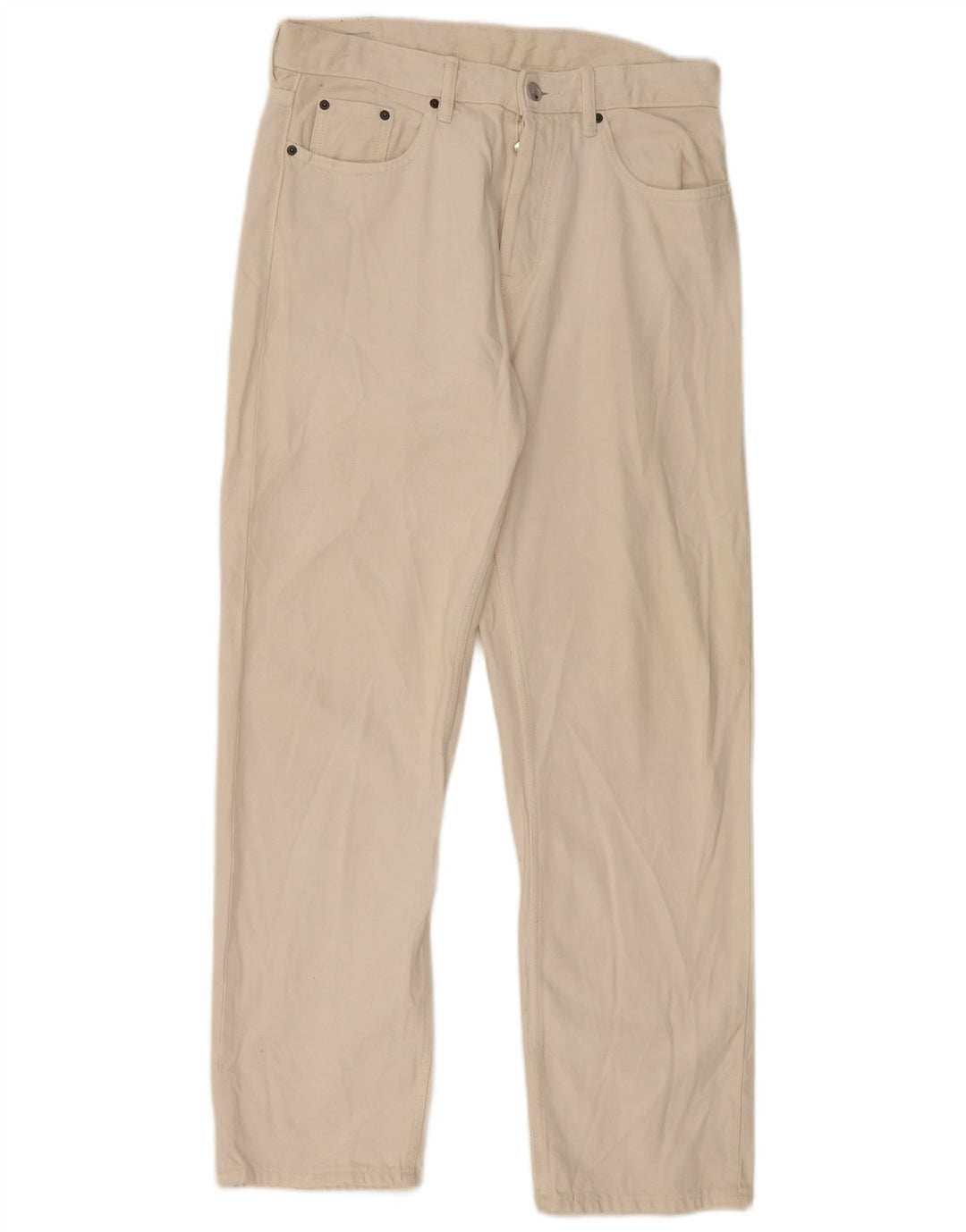 Zara Herren Straight Jeans EU 40 Medium W31 L32 Off White