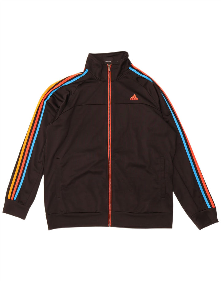 Adidas Herren Climalite Trainingsanzug Top Jacke UK 46/48 XL Schwarz Polyester