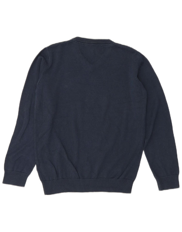 Marks & Spencer Jungen-Pullover mit V-Ausschnitt, 12–13 Jahre, marineblaue Baumwolle