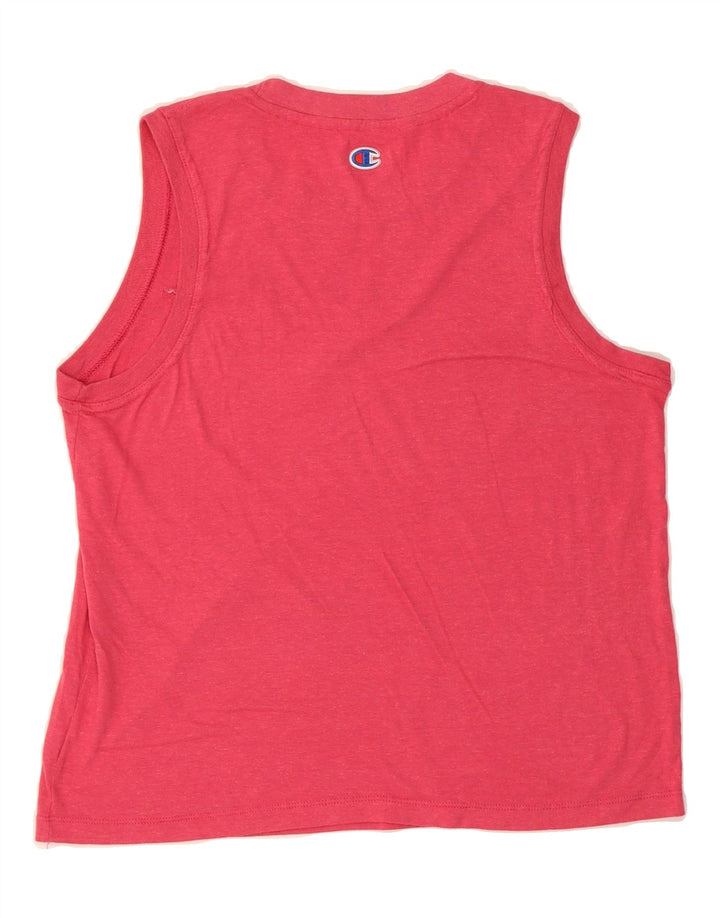 CHAMPION Womens Vest Top UK 14 Large Pink Polyester Vintage Champion and Second-Hand Champion from Messina Hembry 