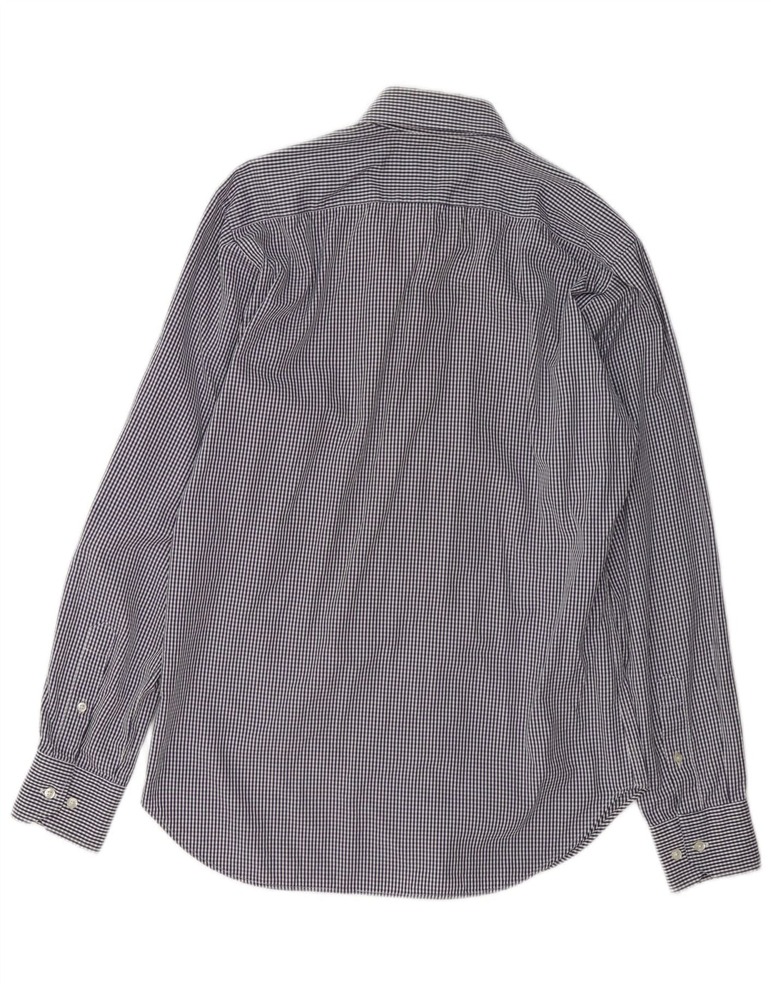ETRO Herrenhemd aus mittelblauer Gingham-Baumwolle in Marineblau