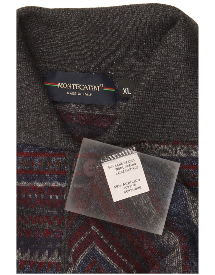 Montecatini Herren-Pullover mit Rollkragen, XL, mehrfarbig, gestreift, Wolle