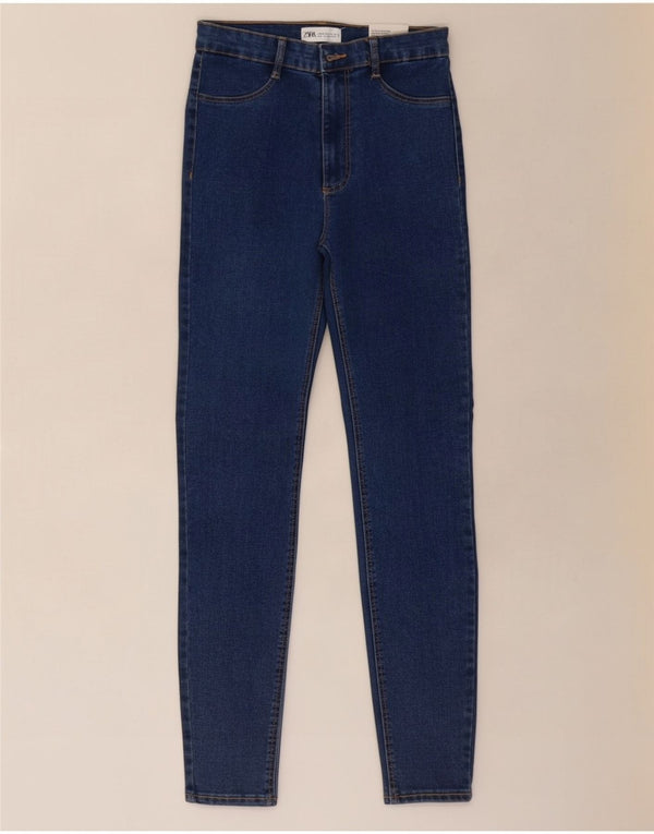 Zara Damen Skinny Jeans EU 38 Small W28 L28 Blaue Baumwolle