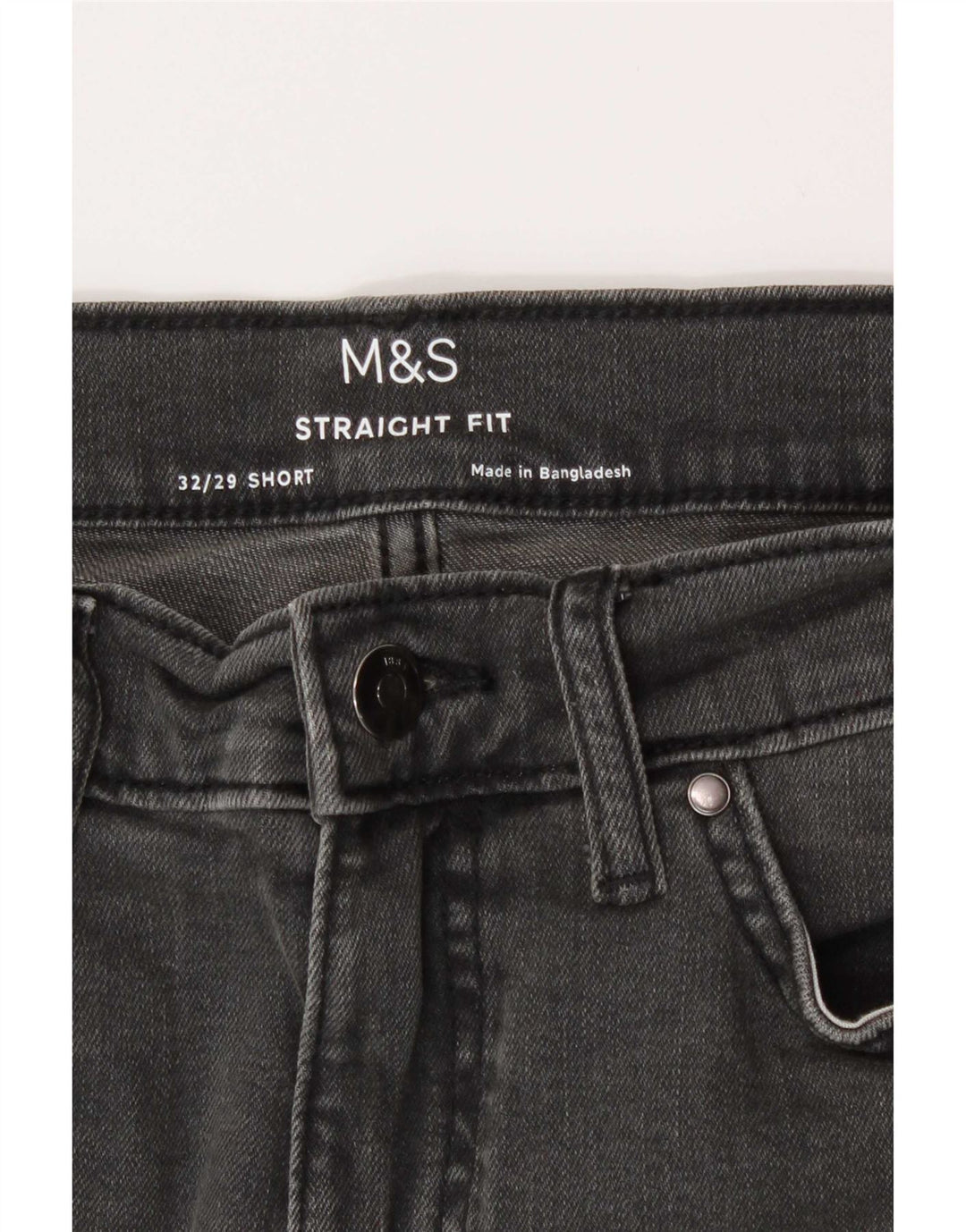 Marks & Spencer Herren Straight Jeans W32 L29 Graue Baumwolle