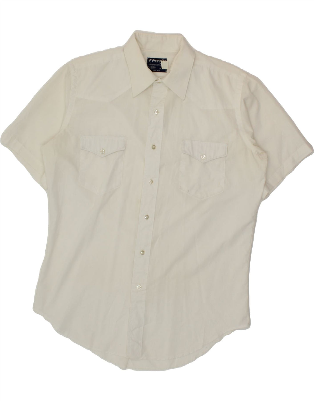 WRANGLER Herren-Kurzarmhemd, Größe 16, groß, weiße Baumwolle