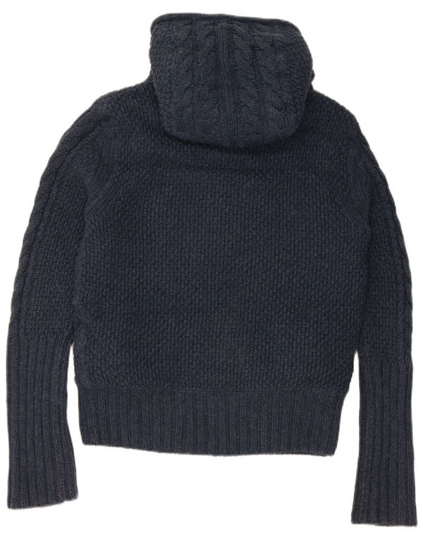 Superdry Damen-Cardigan mit Kapuze, Gr. 14, mittlere marineblaue Viskose