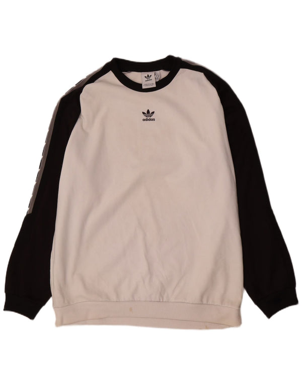 Adidas Herren Sweatshirt Pullover XL Weiß Colourblock Polyester