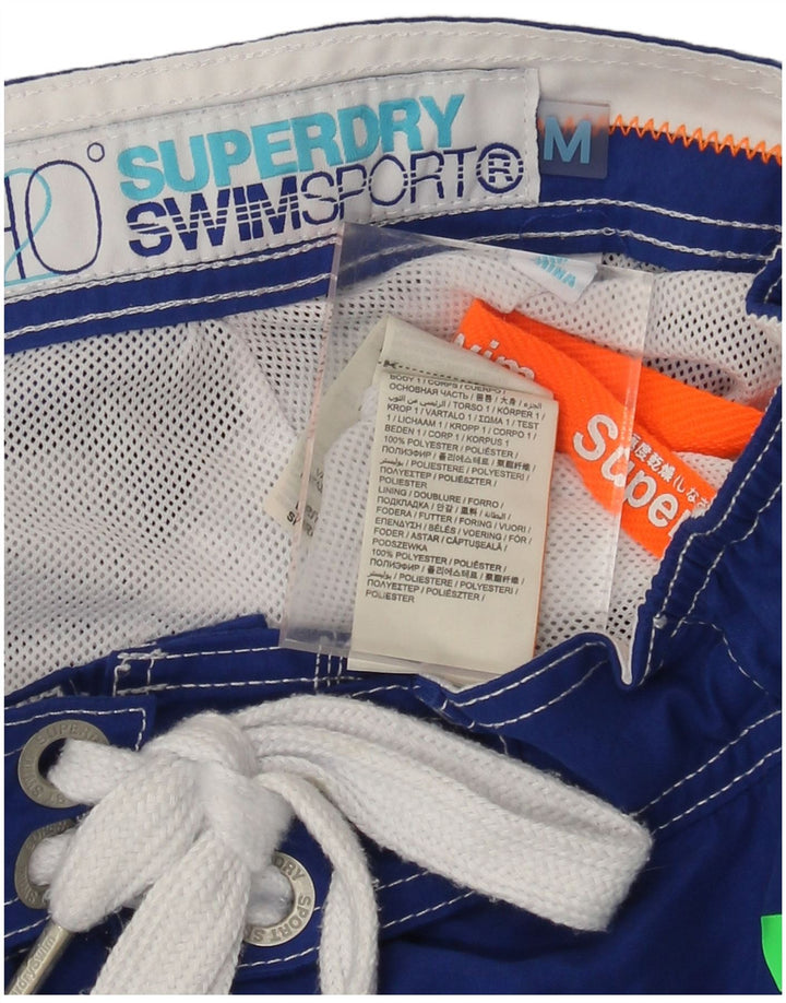Superdry Herren-Badeshorts mit Grafik, mittelblau, Polyester