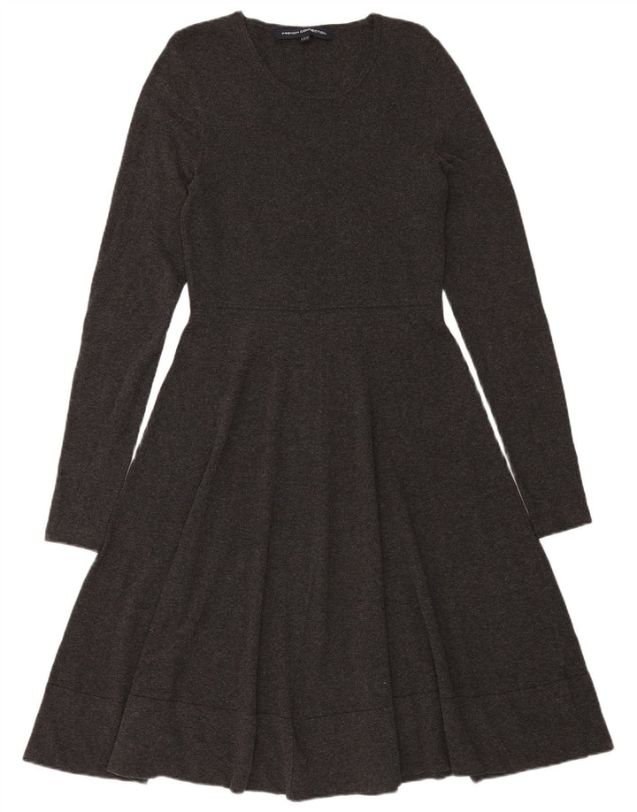 FRENCH CONNECTION Womens Long Sleeve Jumper Dress UK 12 Medium Grey