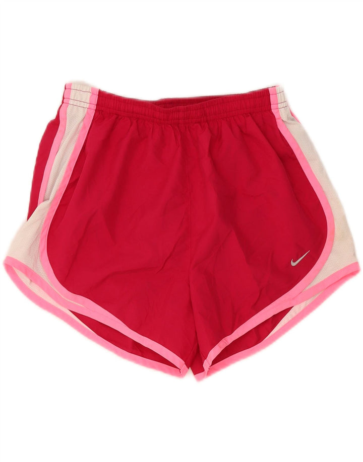 NIKE Damen Dri Fit Sport Shorts UK 10 Small Rot Colourblock Polyester