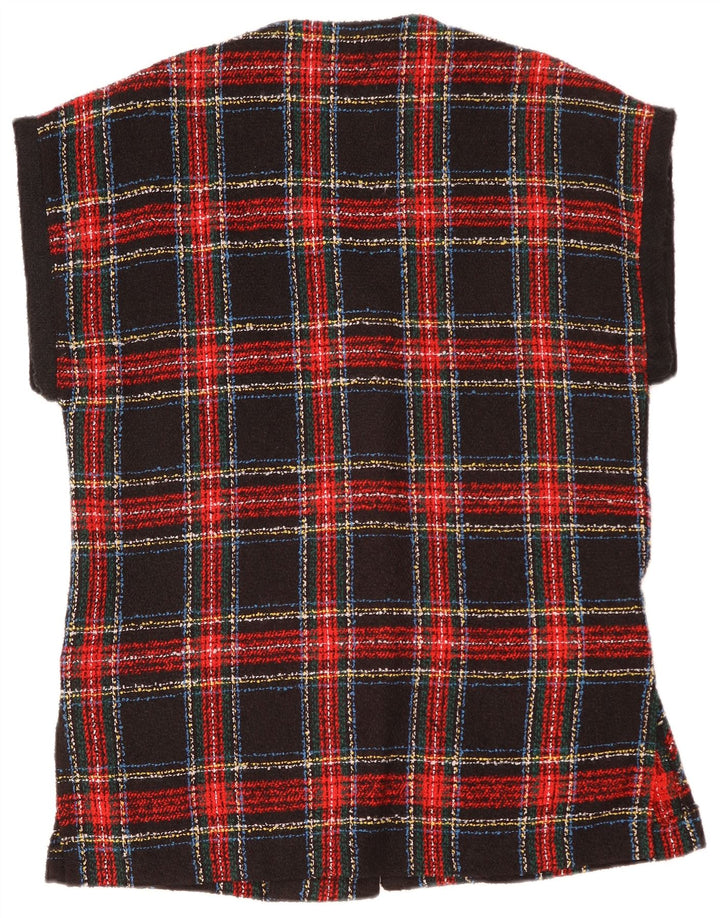 VINTAGE Damen-Blazer mit übergroßen 4 Knöpfen, Gr. 10, klein, rot kariert