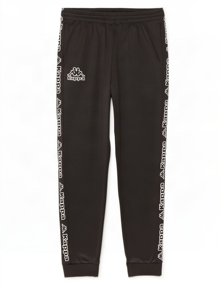 Kappa Herren-Trainingshose mit Grafik, Größe L, Schwarz, Polyester
