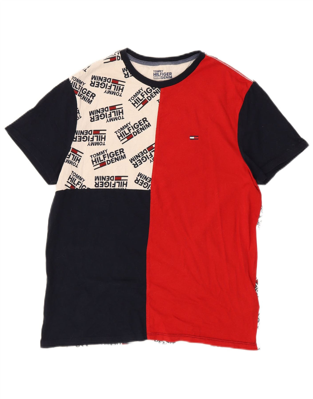 Tommy Hilfiger Herren-T-Shirt mit Grafik, klein, mehrfarbig, Farbblock