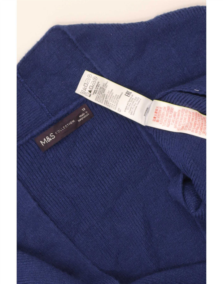 Marks & Spencer Damen Longline Open Cardigan Pullover UK 12 Mittelblau