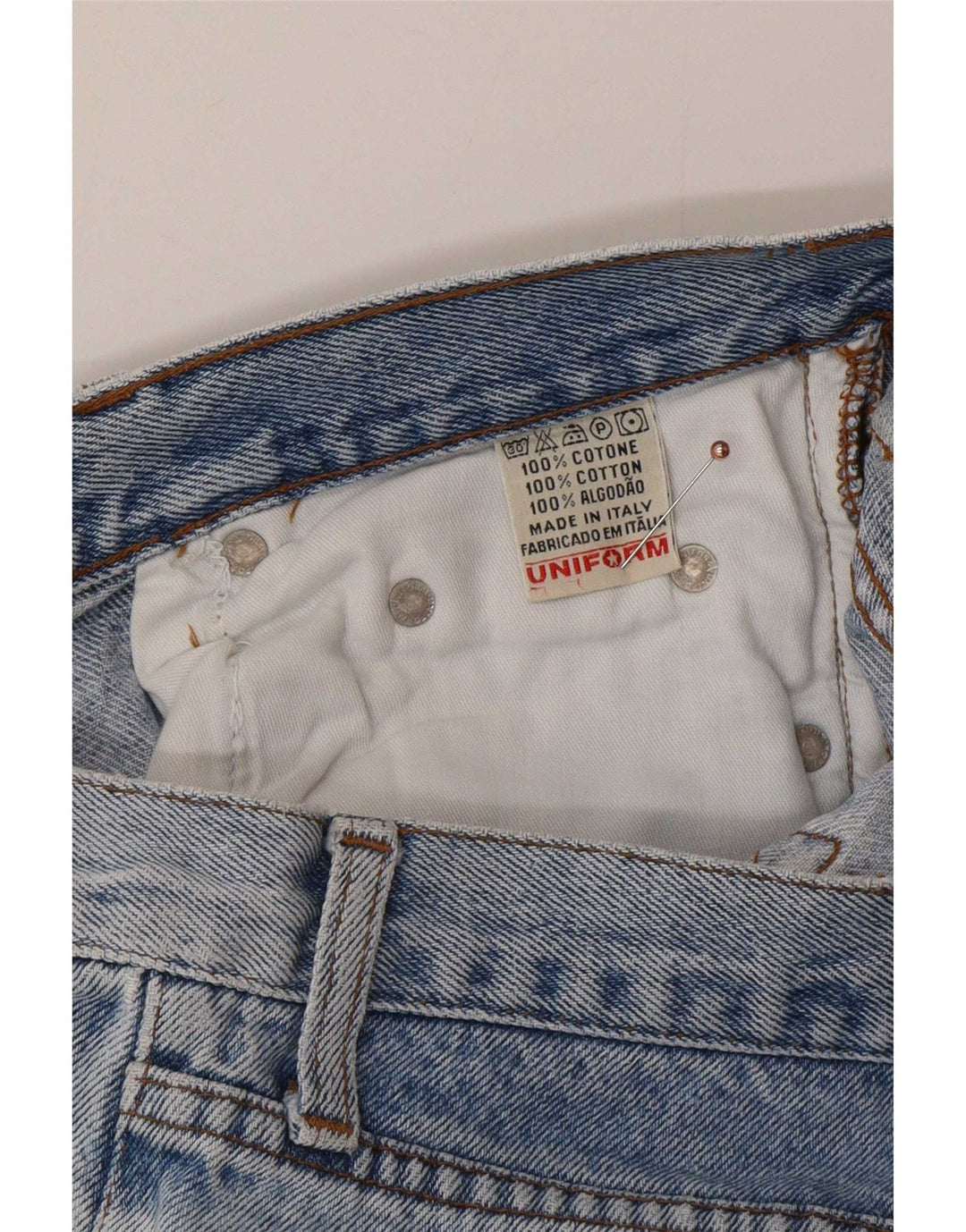 Uniform Herren Straight Jeans W31 L30 Blaue Baumwolle