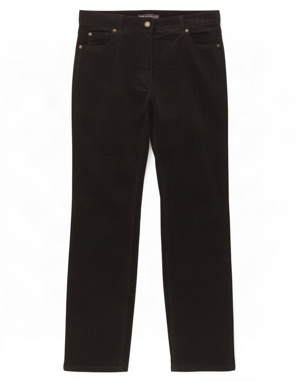 Marks & Spencer Damen Gerade Cordhose UK 10 Small W29 L29 Schwarz