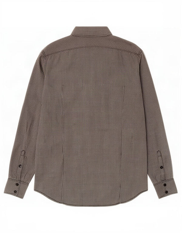 G-Star Herren-Hemd, groß, graue Gingham-Baumwolle