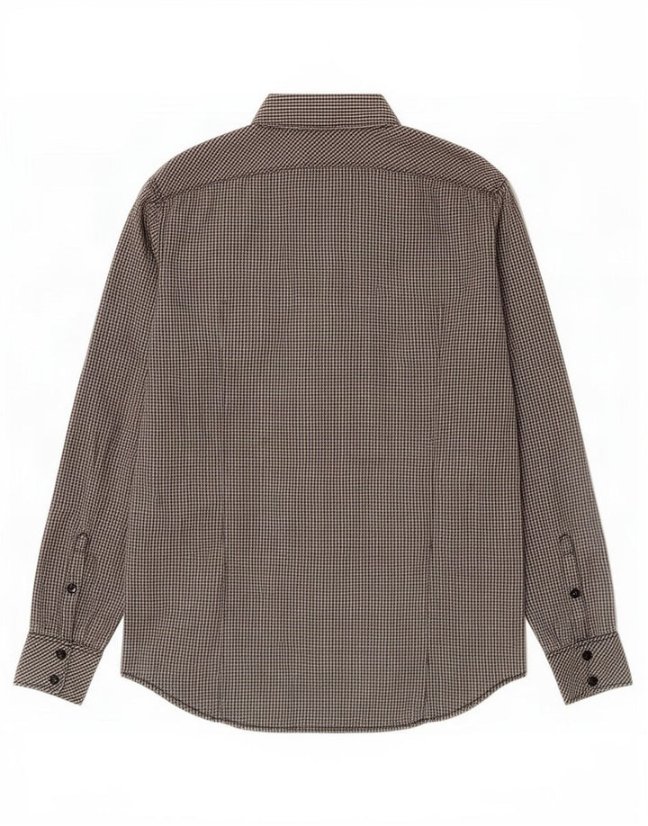 G-Star Herren-Hemd, groß, graue Gingham-Baumwolle