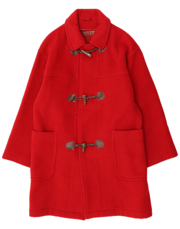 VINTAGE Damen Dufflecoat IT 48 XL Rote Wolle