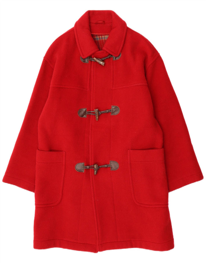 VINTAGE Damen Dufflecoat IT 48 XL Rote Wolle
