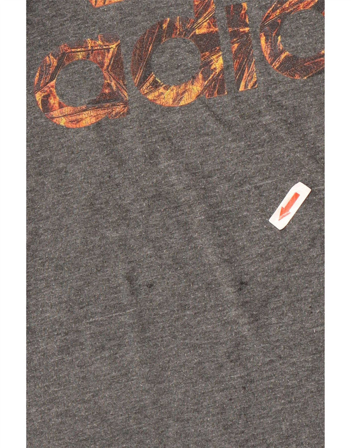 Adidas Herren Climalite Graphic T-Shirt Top Mittelgrau geflecktes Polyester