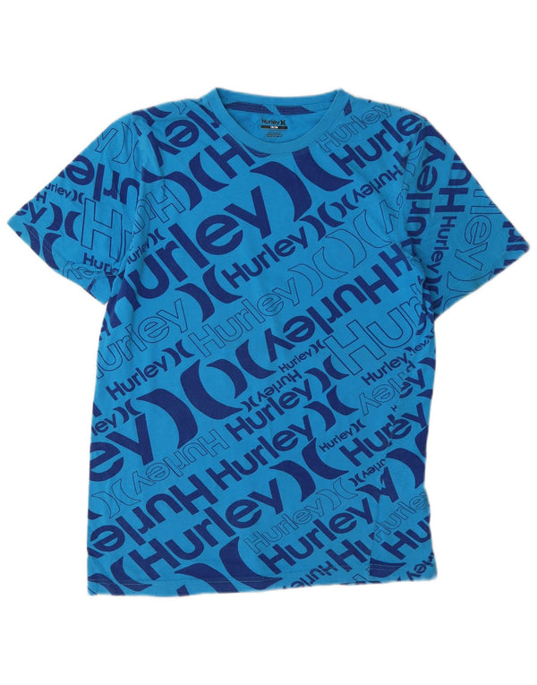 Hurley Grafik-T-Shirt für Jungen, 13–14 Jahre, blaue Baumwolle