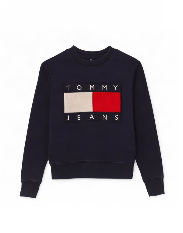 Tommy Hilfiger Damen Sweatshirt-Pullover UK 6 XS Marineblau Farbblock