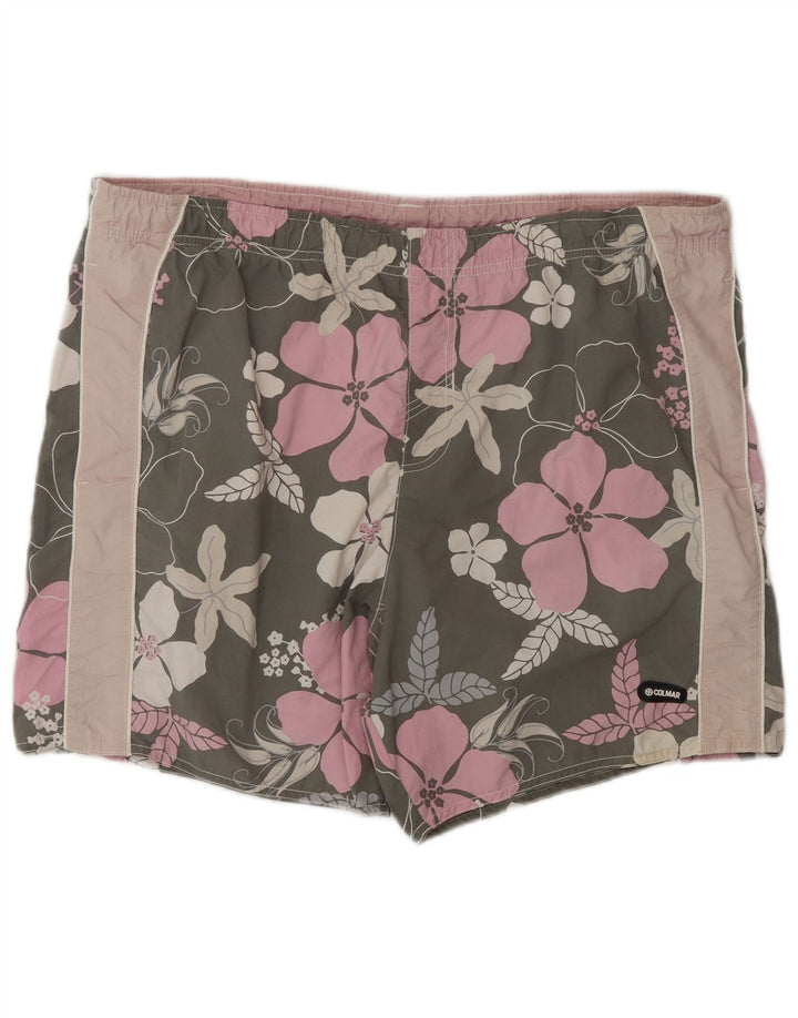 Colmar Herren-Badeshorts, EU 52, groß, grau, geblümt, Polyester