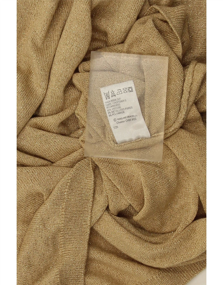 Marks & Spencer Damen-Pullover mit Rollkragen, Gr. 14, Größe L, Gold meliert