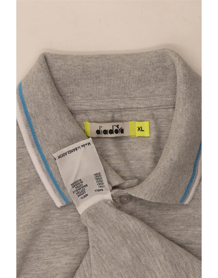 Diadora Herren Poloshirt XL Grau Baumwolle