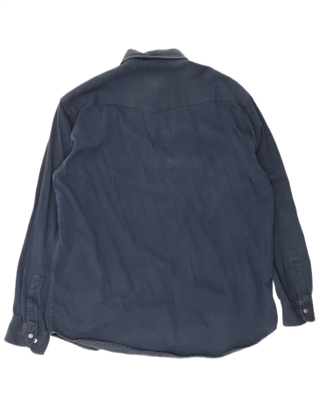 Carrera Herren-Jeanshemd, Größe 39/40, mittelmarineblaue Baumwolle