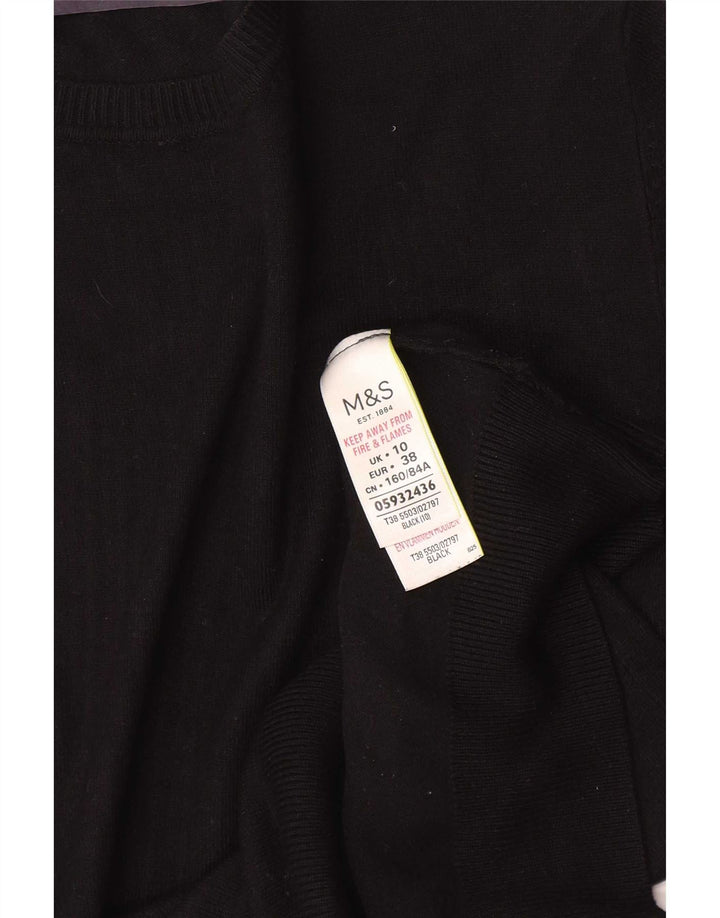 Marks & Spencer Damen Bluse Top UK 10 Small Schwarze Viskose