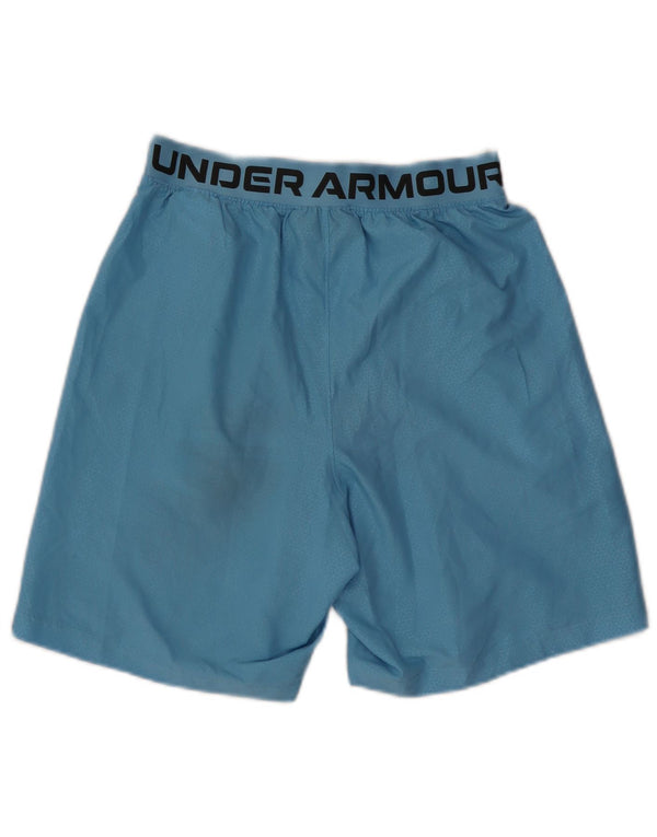 Under Armour Mens Graphic Sport Shorts Small Blue Geometric Polyester