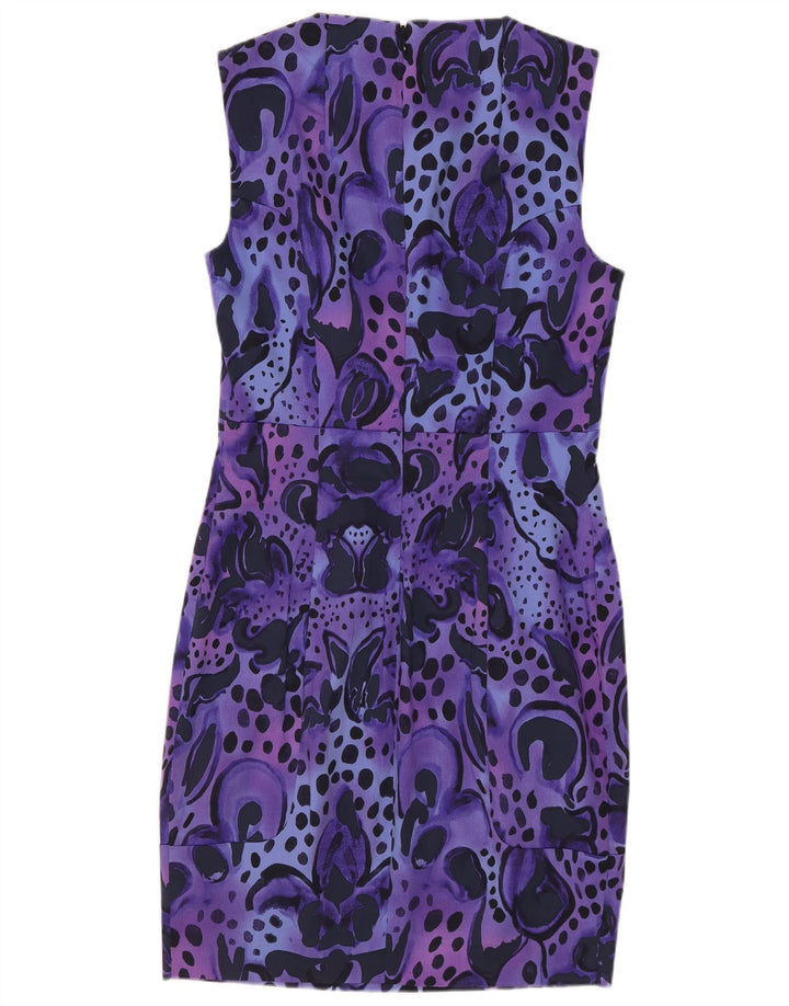 French Connection Damen-Etuikleid mit abstraktem Muster, Größe 40, Lila